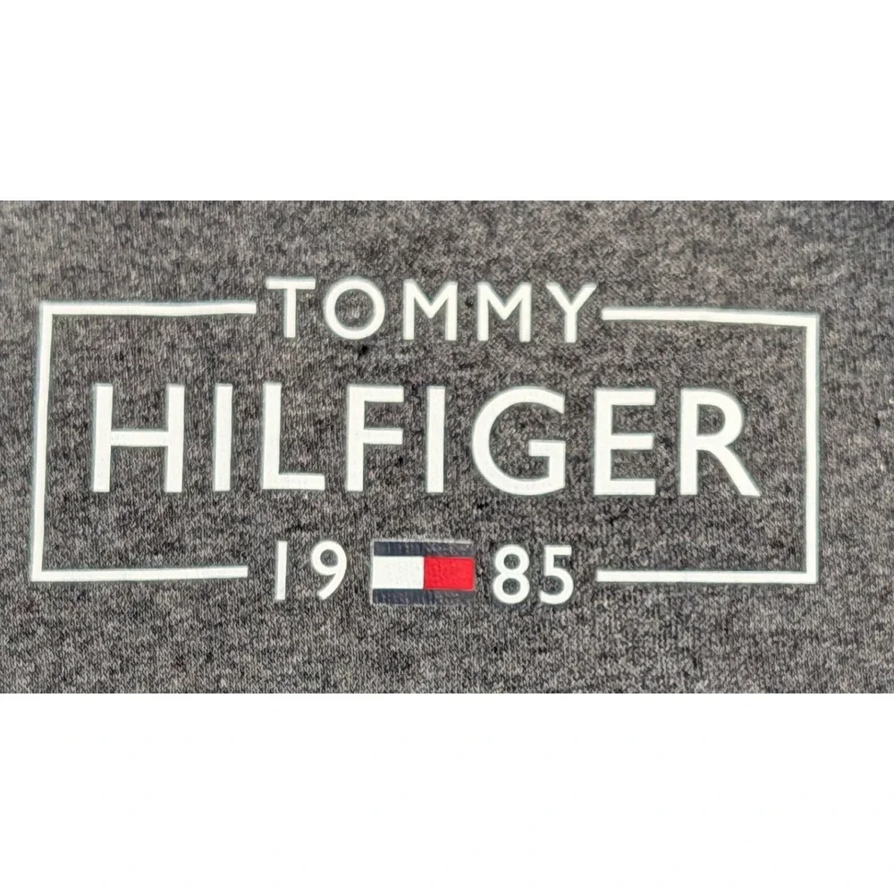 Tommy Hilfiger Mens XL Charcoal Gray Graphic Logo Crewneck Sweatshirt 1985 XL